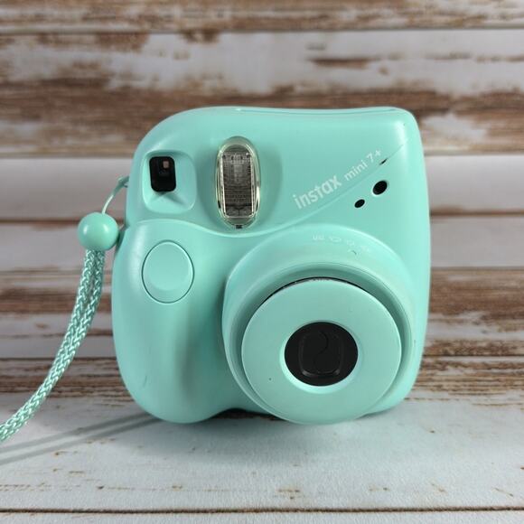 Fujifilm Instax Mini 7+ Instant Camera Teal/Aqua Tested Works - Picture 1 of 5